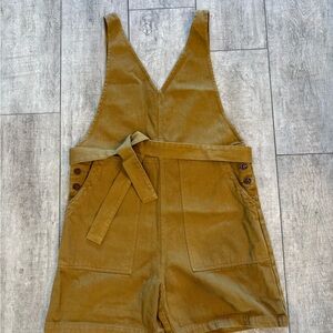 Alex Mill Ollie Short Overalls in Golden Khaki (sz: L, nwt)
